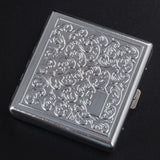 Ornate Floral engraved metal cigarette case with raised decorative pattern