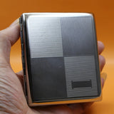 Split Texture metal cigarette case with concealed latch and pocket size design