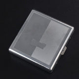 Split Texture silver metal cigarette case with minimalist engraved pattern