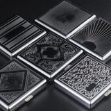 Six vintage engraved metal cigarette case pattern options for 20 standard cigarettes