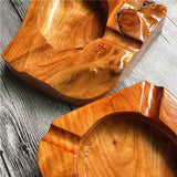 Wooden Cigar Ashtray Irregular Shape Rustic Ash Tray Wood