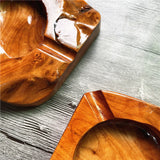 Wooden Cigar Ashtray Irregular Shape Rustic Ash Tray Wood