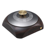 Wooden Outdoor Covered Ashtray with Metal Lid Ebony Wood
