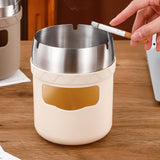 Ashtray Tabletop Mini Bin Polypropylene Stainless Steel Metal Cute Cool Creative Portable Ash Tray