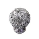 ashtray with flip lid dragon carving cool cute metal ash tray windproof smokeless lidded covered vintage