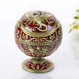 ashtray with flip lid dragon carving cool cute metal ash tray windproof smokeless lidded covered vintage
