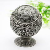 Ashtray with Flip Lid and Eagle Carving Cool Cute Vintage Metal Ash Tray Windproof Smokeless Covered Lidded