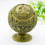 Ashtray with Flip Lid and Eagle Carving Cool Cute Vintage Metal Ash Tray Windproof Smokeless Covered Lidded
