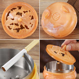 Ashtray with Lid cum Incense Burner metal removable ash tray vintage retro