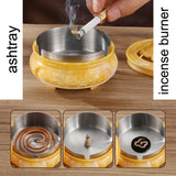 Ashtray with Lid cum Incense Burner metal removable ash tray vintage retro