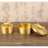 brass ashtray with lid for outdoor patio porch gold cute cool ash tray smokeless lidded covered windproof