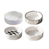 Ceramic Ashtray Minimalist White Silver Ash Tray Portable Simple Mini Decorative Saucer