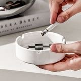 Ceramic Ashtray Minimalist White Silver Ash Tray Portable Simple Mini Decorative Saucer