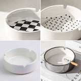 Ceramic Ashtray Minimalist White Silver Ash Tray Portable Simple Mini Decorative Saucer