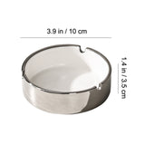 Ceramic Ashtray Minimalist White Silver Ash Tray Portable Simple Mini Decorative Saucer