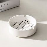 Ceramic Ashtray Minimalist White Silver Ash Tray Portable Simple Mini Decorative Saucer