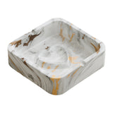Gray smoke marble square ceramic ashtray with raised heart center