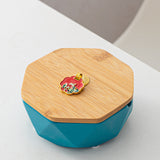 Outdoor Ashtray with Bamboo Lid and Marble Pattern
