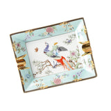 Ceramic Cigar Ashtray Extra Large Oriental Beauty blue bird