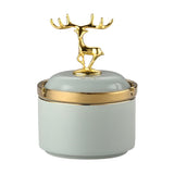cute nordic ashtray with lid cool ceramic outdoor ash tray gold deer elk smokeless luxury covered lidded windproof green