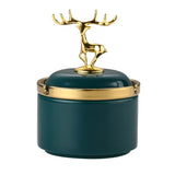cute nordic ashtray with lid cool ceramic outdoor ash tray gold deer elk smokeless luxury covered lidded windproof green