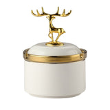 cute nordic ashtray with lid cool ceramic outdoor ash tray gold deer elk smokeless luxury covered lidded windproof white