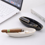 Cool Cigar Ashtray Ceramic White Minimalist Black