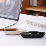 Cool Cigar Ashtray Ceramic White Minimalist Black