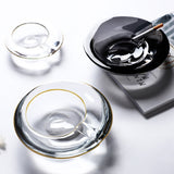 Cigar Ashtray Crystal Glass Round Cool Gift for Smoker Outdoor Classy Ash Tray Cigarette