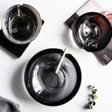Cigar Ashtray Crystal Glass Round Cool Gift for Smoker Outdoor Classy Ash Tray Cigarette