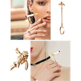 cigarette holder ring hands free metal bee finger