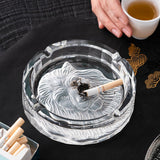 Classy Crystal Glass Ashtray Lion Cool Outdoor Outside Ash Tray