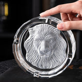 Classy Crystal Glass Ashtray Lion Cool Outdoor Outside Ash Tray