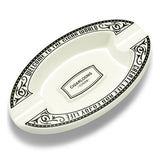 White oval resin cigar ashtray isolated on white background