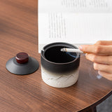 Cool Covered Ashtray Ceramic Small Lidded Smokeless Windproof Cute Ash Tray with Lid White