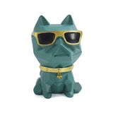 Cool Dog Ashtray Cute Resin Windproof Covered Ash Tray Lidded Smokeless Teal