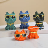 Cool Dog Ashtray Cute Resin Windproof Covered Ash Tray Lidded Smokeless Teal blue orange dark green