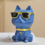 Cool Dog Ashtray Cute Resin Windproof Covered Ash Tray Lidded Smokeless Blue