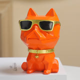 Cool Dog Ashtray Cute Resin Windproof Covered Ash Tray Lidded Smokeless Orange