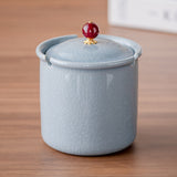 Cool Lidded Ceramic Ashtray Cute Porcelain Ash Tray Covered Smokeless Windproof Cracked Ice Pattern