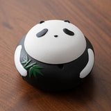 Cool Panda Ashtray Ceramic Coarse Pottery Cute Covered Lidded Windproof Ash Tray