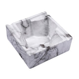 Gray smoke marble pattern ceramic ashtray with sturdy square body