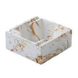Bronze splash marble pattern square ashtray with white and brown veining