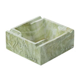 Sage green marble pattern square ashtray with polished ceramic finish