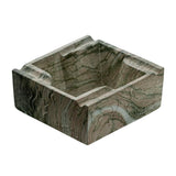 Forest stone marble pattern square ceramic ashtray with earthy green veining