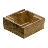 Oak woodgrain square ceramic ashtray with warm natural wood-look pattern