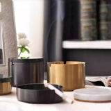 Covered Ashtray with Lid Stainless Steel Smokeless Ash Tray