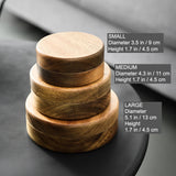 Covered Acacia Wood Ashtray with Stainless Steel Insert