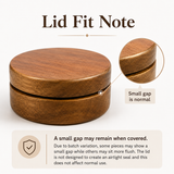 Covered Acacia Wood Ashtray with Stainless Steel Insert