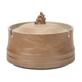 Covered Outdoor Ashtray Lucky Bamboo Ceramic